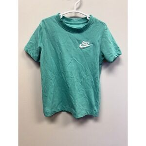 Nike Kids Teal Green Short Sleeve Swoosh Logo Graphic T-Shirt Size 4 XS M143-EIG